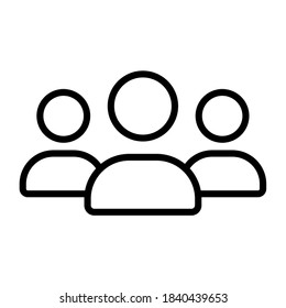 business people outline vector icon isolated on white. group of people icon for web and ui design, mobile apps and print products