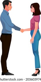 business people partnership and cooperation concept happy smiling businesswoman and businessman shake hands