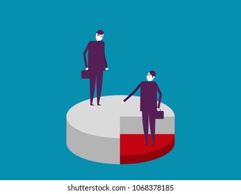 Business people and pie chart. Vector illustration business concept.