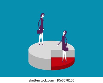 Business people and pie chart. Vector illustration business concept.