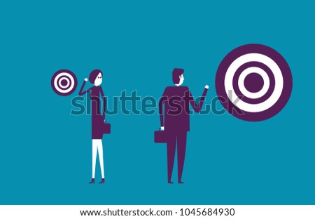 Business people and plan of targets. Vector illustration success business ceoncept.