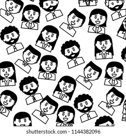 business people portrait character pattern