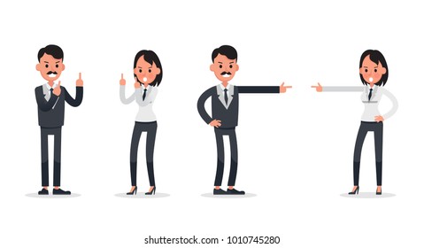 business people poses action character vector design