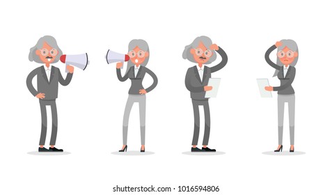business people poses action character vector design