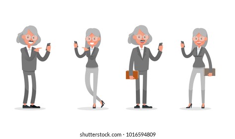 business people poses action character vector design