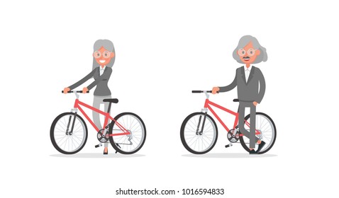 business people poses action character vector design
