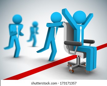 Business people in business race. 