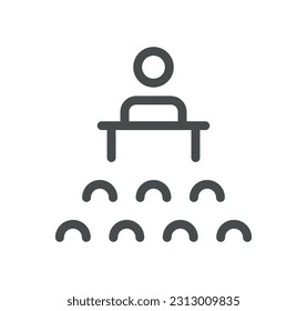 Business people related icon outline and linear vector.