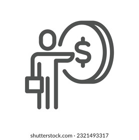 Business people related icon outline and linear vector.