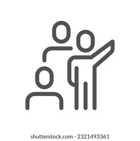 Business people related icon outline and linear vector.