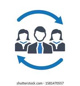 Business people replacement vector icon