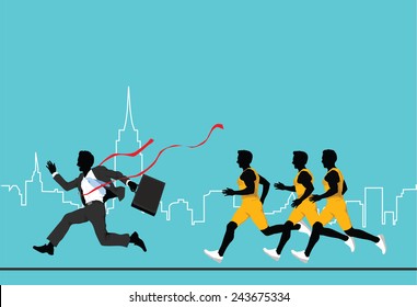business people running