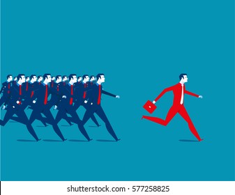 Business People Running. Concept Business Illustration. Vector Flat