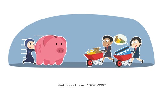 Business People Save for Future