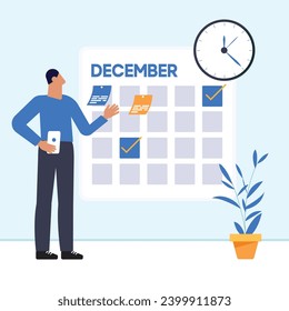Business people scheduling and time management