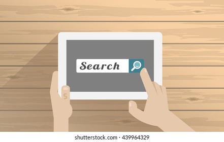 business, people, search, web and technology concept. Vector illustration 