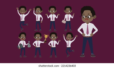 Business people set different gestures