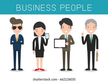 Business people, Set of diverse business people isolated on white background. Different nationalities,Vector Illustration .