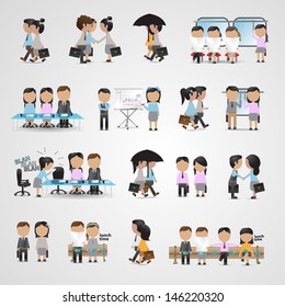 Business People Set - Isolated On Gray Background - Vector Illustration, Graphic Design Editable For Your Design