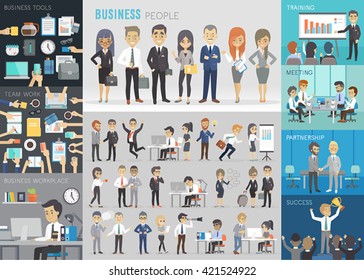 Business people set. Vector illustration.