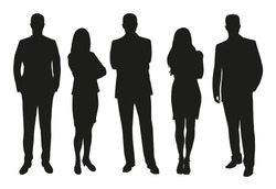 Business People, Set Of Vector Silhouettes
