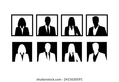 Business people, set of vector silhouettes pack