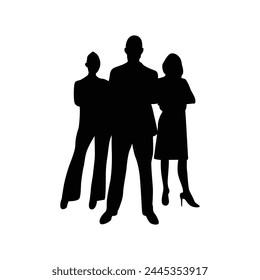 Business people set of vector silhouettes. Their outlines suggest a sense of unity and community, despite their differences. 