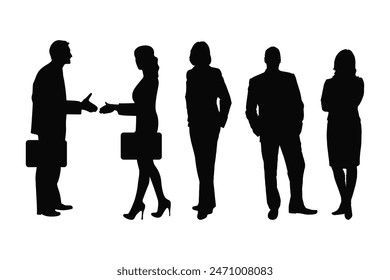 Geschäftsleute, Set von Vektorgrafik-Silhouetten