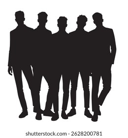Business people, set of vector silhouettes and Stylish silhouette of fashion-forward man women in modern outfits