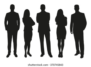 Business people, set of vector silhouettes - Shutterstock ID 370745843