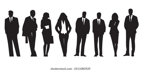 Business people, set of vector silhouettes.Silhouette people collection.Vector illustration