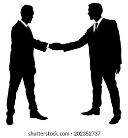 Business people shake hands, vector 