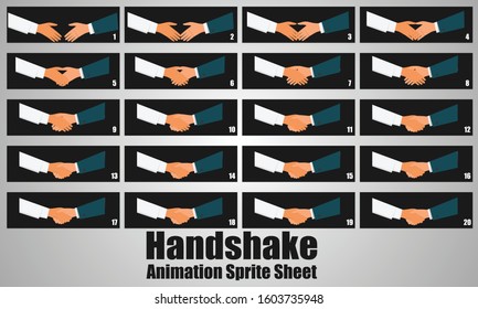 Business People Shaking Hands Animation Sprite Stok Vektör (Telifsiz