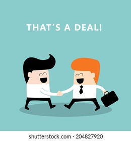 Business people shaking hands. Businessmen making a deal, successful business concept. Vector illustration