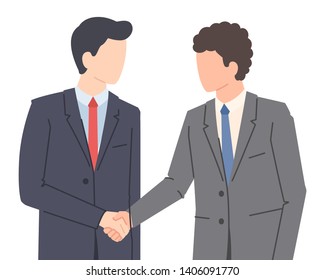 Business people shaking hands. Concept of a successful deal. Vector illustration isolated on white background