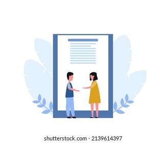 Business people shaking hands contract reaching agreement