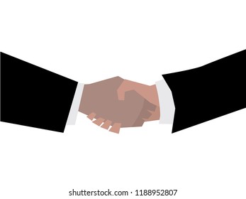 Business people shaking hands. Handshake. Finishing up a meeting. Vector illustration