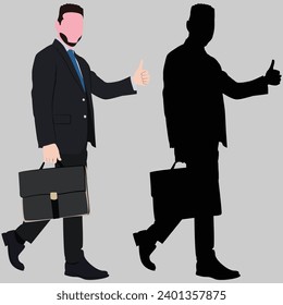 business people shaking hands silhouette of a person with portrait 