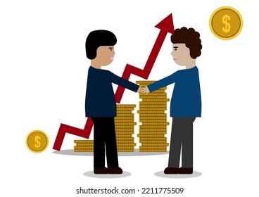 Business People Shaking Hands For Success,Reaching And Accomplishing Business Financial Goals,accomplishing Financial Or Household Income Goals Plan,