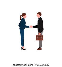 Business People Shaking Hands. Vector Illustration.