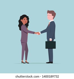 Business people shaking hands vector