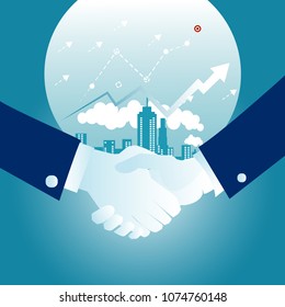 Business people shaking hands.Great job!Concept business vector illustration.