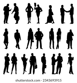 Business people silhouette collection. Set silhouettes of people working group. Silhouettes of business people