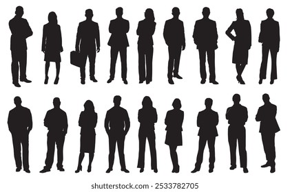 business people silhouette collection set