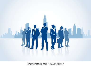 Business people silhouette. Detailed Business People Silhouette