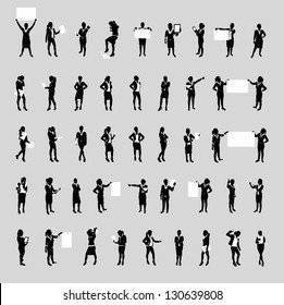 business people silhouette set
