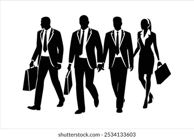  business people silhouette vector style