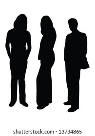 business people silhouettes isolated over a white background
