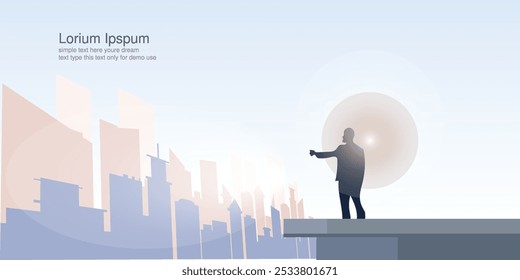 Business People Silhouettes On Office Building Roof Over vector illustration design background