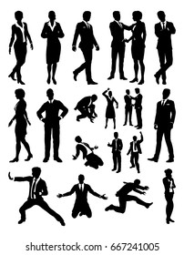 A business people silhouettes set